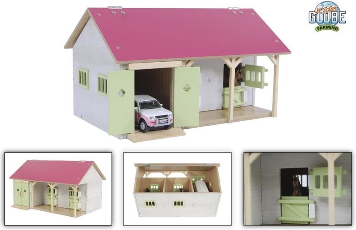 Kids Globe Paardenstal 2 Boxen 1:32 Roze