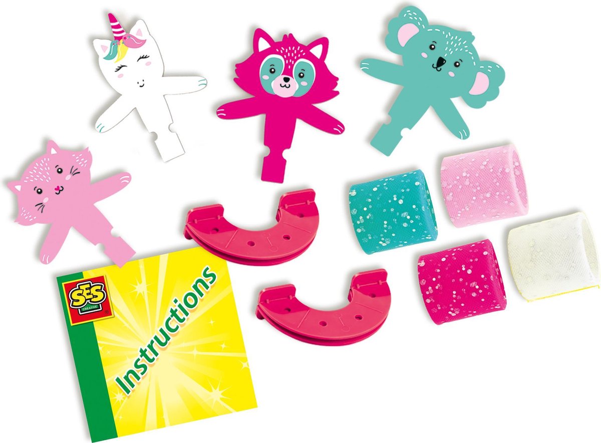 Ses Glitter Tule Pompoms - Geel