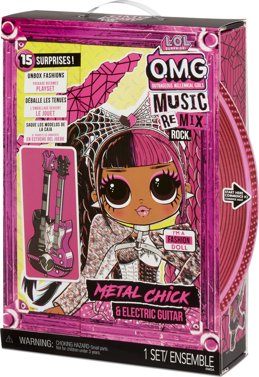 MGA L.O.L. Surprise! Omg Remix Rock- Metal Chick And Electric Guitar - Roze