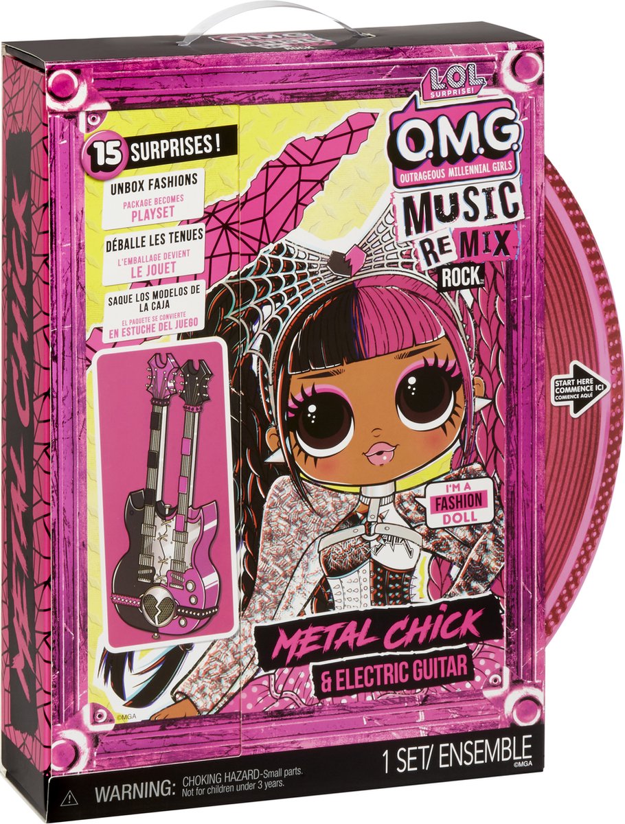 MGA L.O.L. Surprise! Omg Remix Rock- Metal Chick And Electric Guitar - Roze