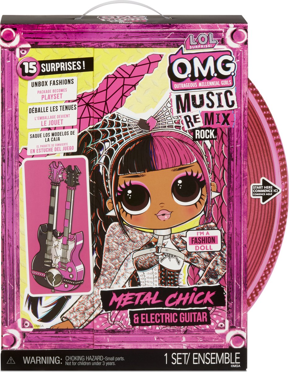 MGA L.O.L. Surprise! Omg Remix Rock- Metal Chick And Electric Guitar - Roze