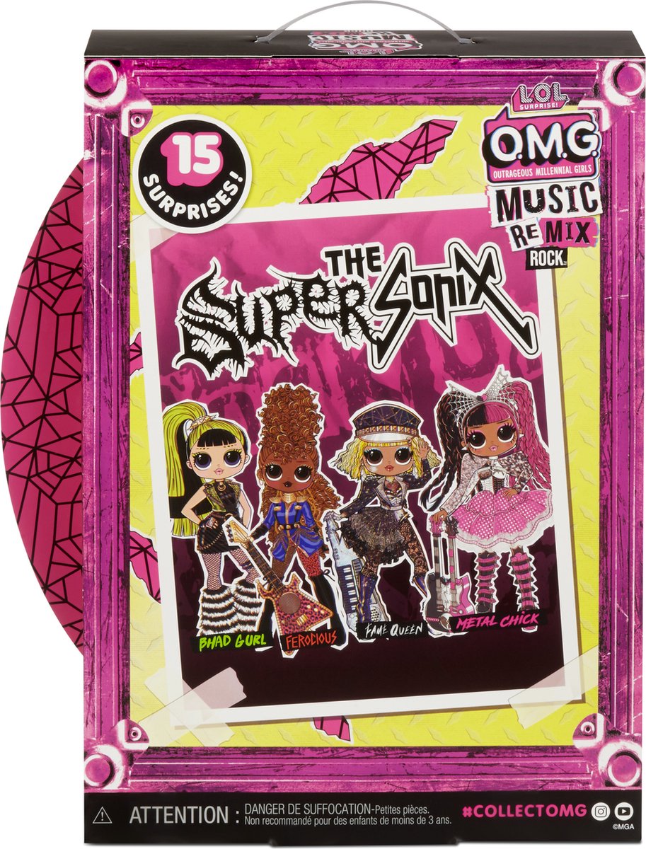 MGA L.O.L. Surprise! Omg Remix Rock- Metal Chick And Electric Guitar - Roze