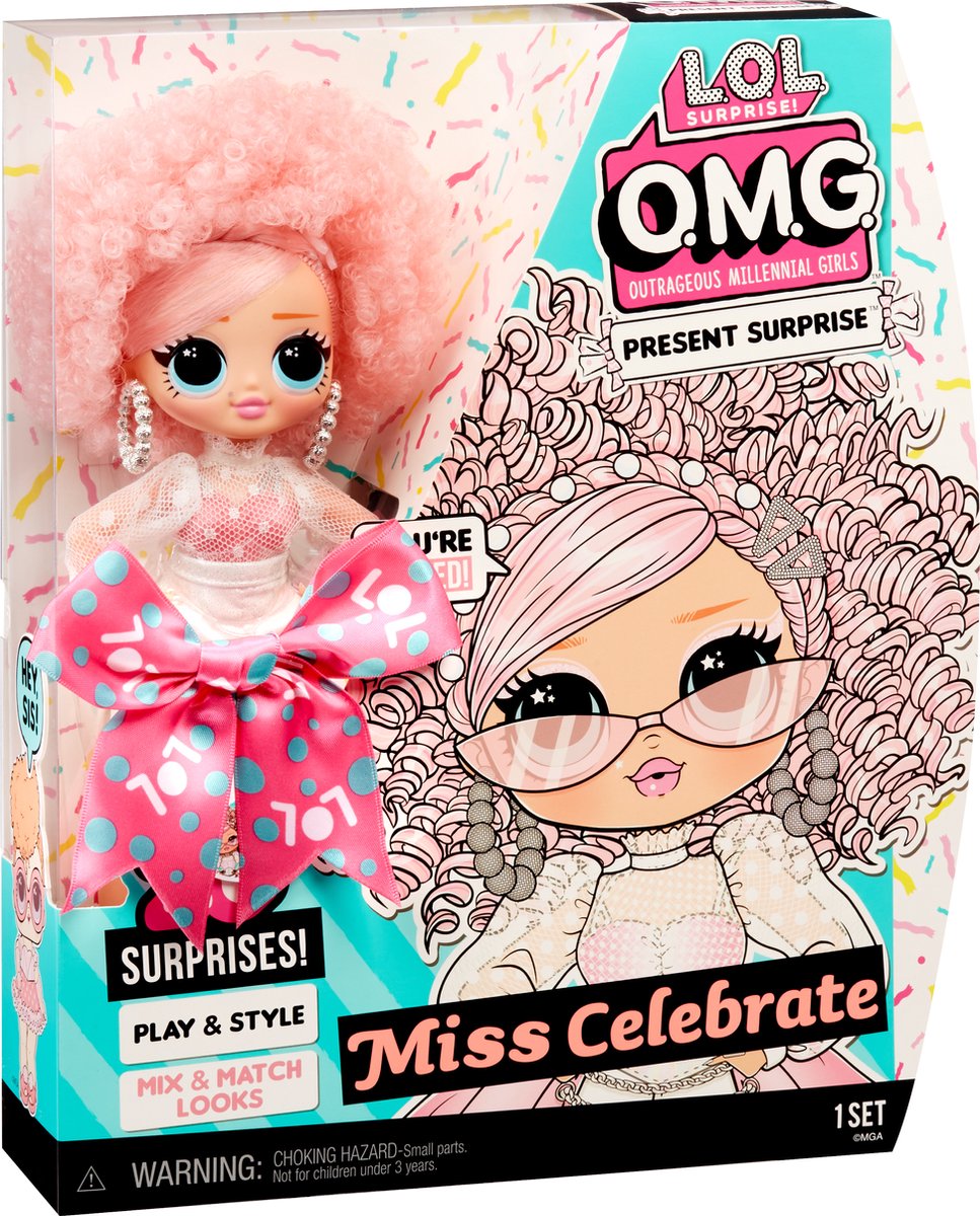 MGA L.O.L. Surprise OMG Birthday Doll- Miss Celebrate - Roze