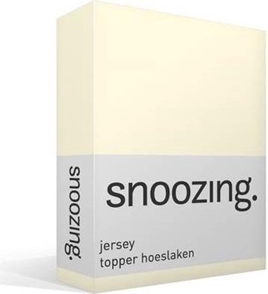 Snoozing Jersey - Topper Hoeslaken - Katoen - 90x210/220 - Ivoor - Wit