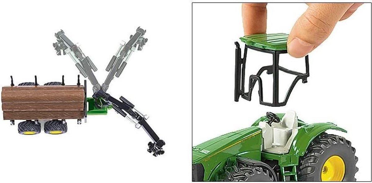 Siku 1954 Tractor Met Boomaanhanger - Groen