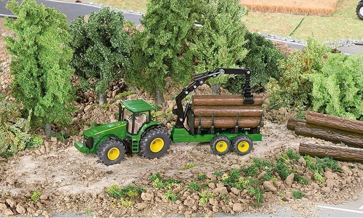 Siku 1954 Tractor Met Boomaanhanger - Groen