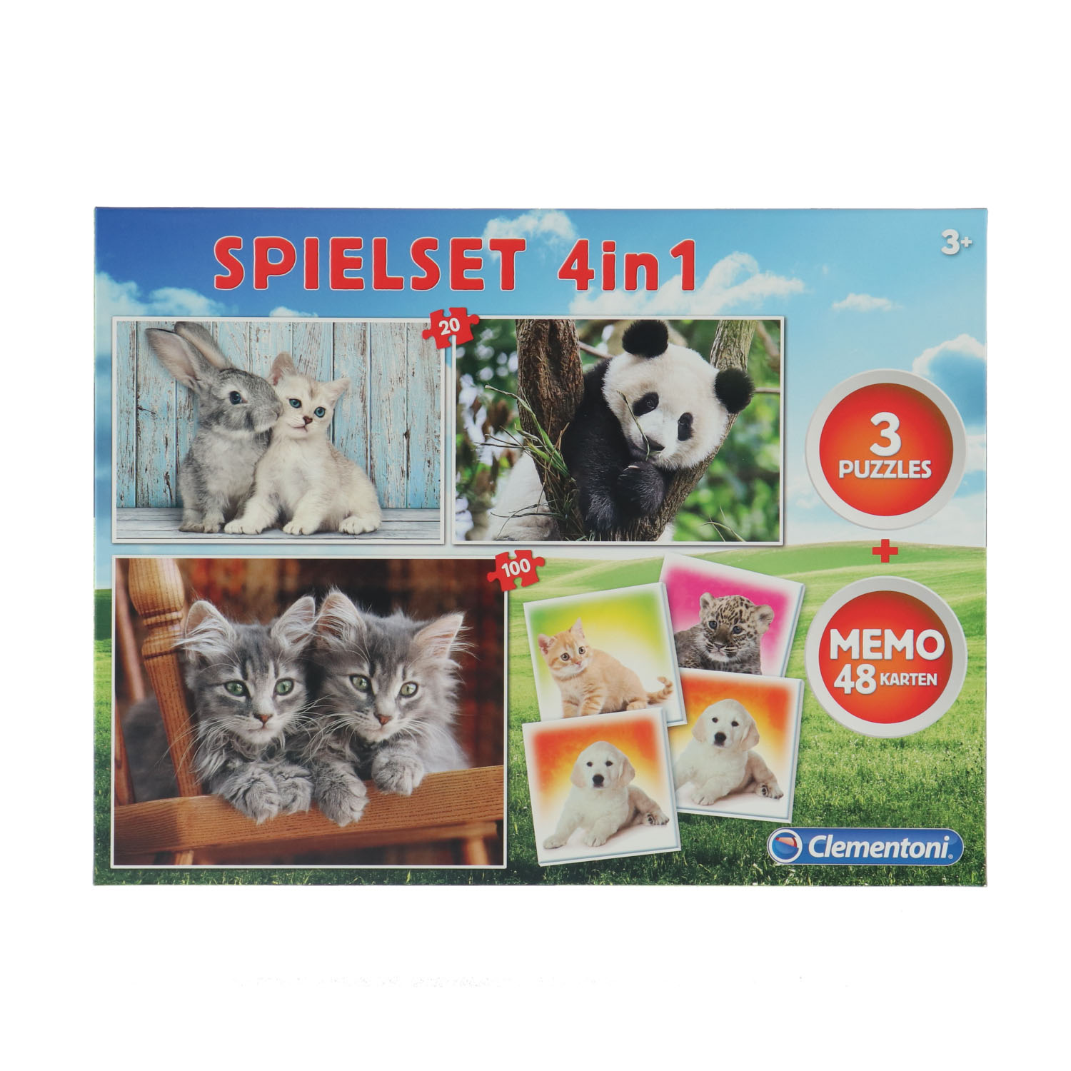 Clementoni Speelset 4 In 1 Memo Puzzel