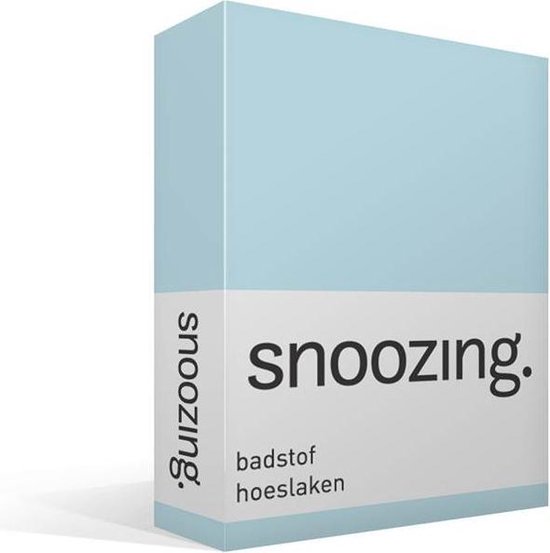 Snoozing Badstof Hoeslaken - 80% Katoen - 20% Polyester - Lits-jumeaux (140x210/220 Of 160x200 Cm) - Hemel - Blauw