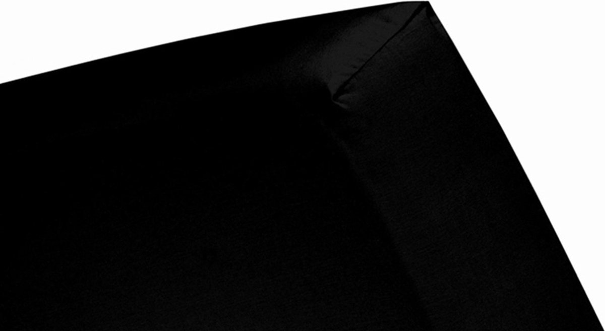 Cinderella Jersey Hoeslaken - 100% Gebreide Jersey Katoen - Lits-jumeaux (200x210/220 Cm) - Black - Zwart