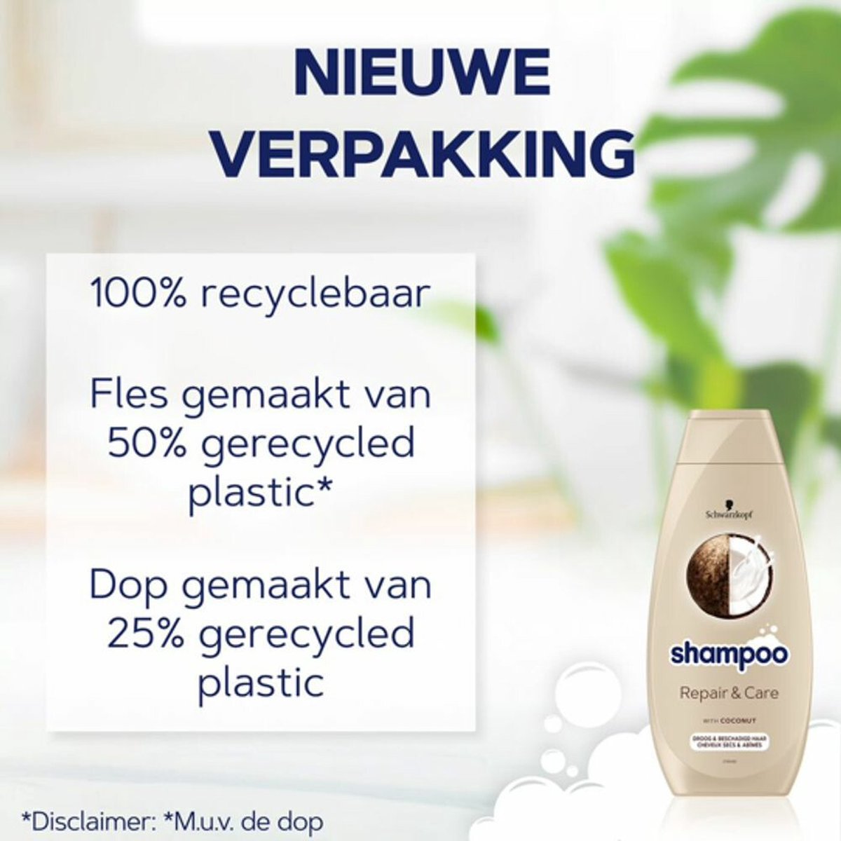 Schwarzkopf Repair en Care Shampoo 400ml