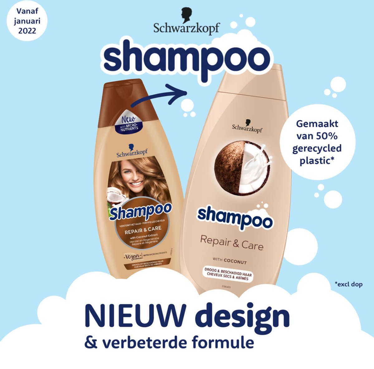 Schwarzkopf Repair en Care Shampoo 400ml