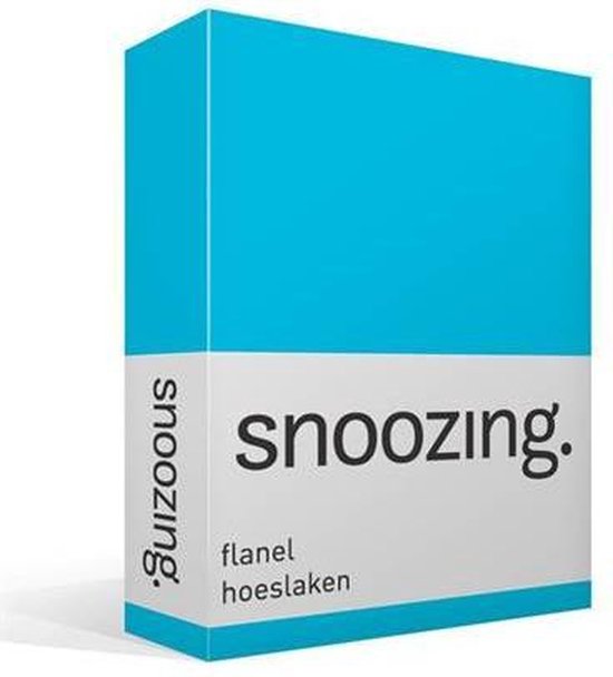 Snoozing Flanel Hoeslaken - 100% Geruwde Flanel-katoen - Lits-jumeaux (160x210/220 Cm) - - Blauw