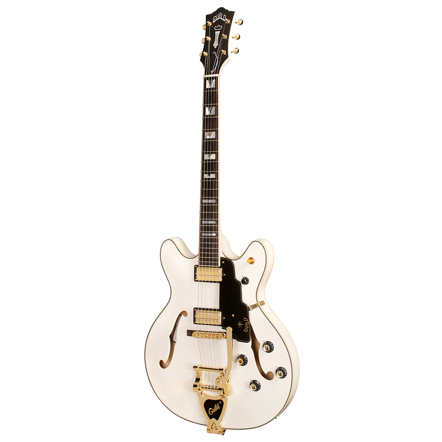 Guild Starfire VI Snowcrest White semi-akoestische gitaar met koffer