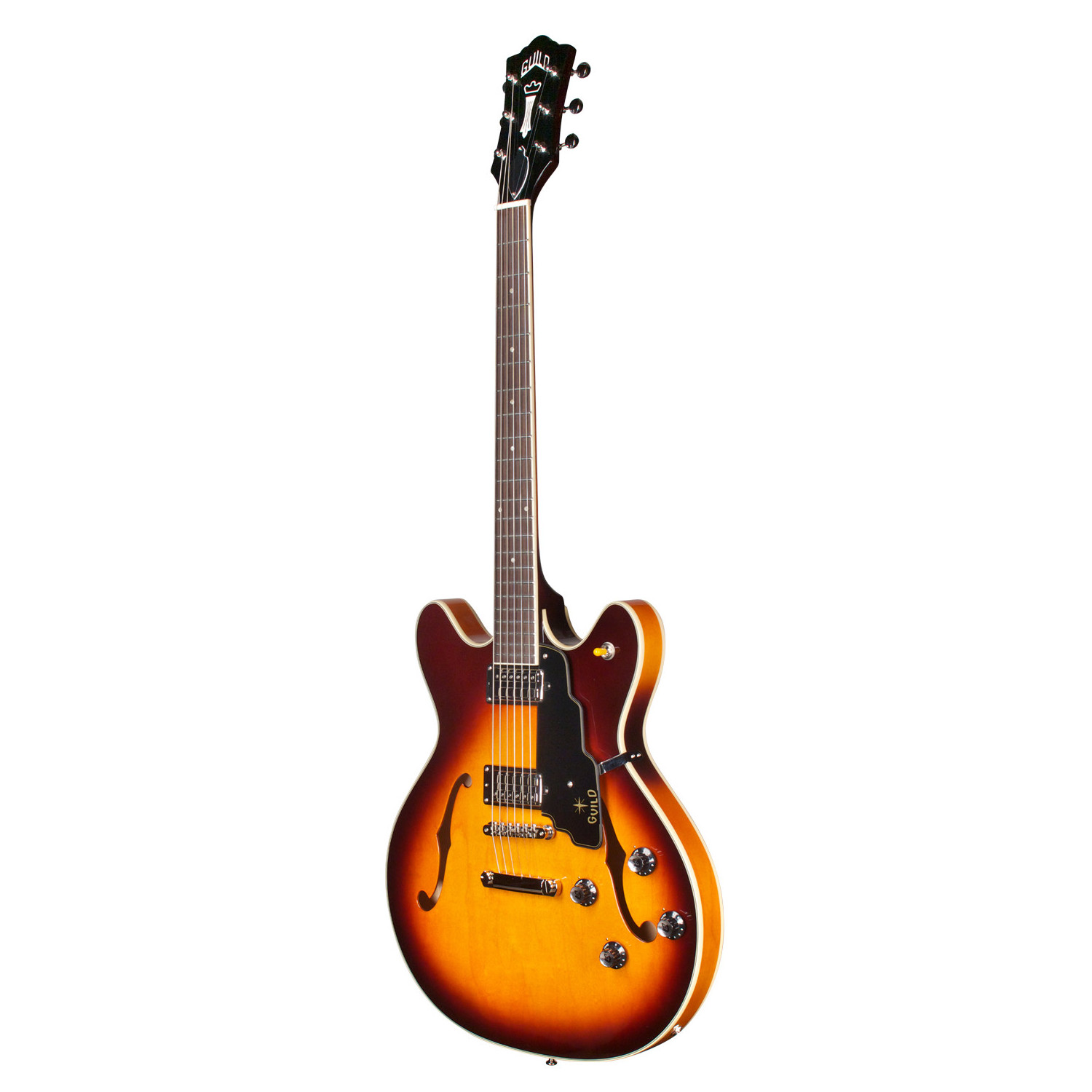 Guild Starfire IV ST Maple Antique Burst semi-akoestische gitaar met koffer