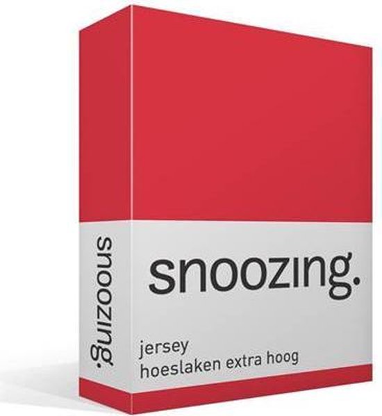 Snoozing - Hoeslaken - Extra Hoog - Jersey - 180x210 /220 - - Rood