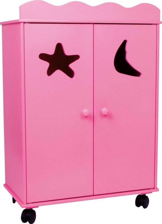 Small Foot Houten Klerenkast Voor Poppen 46x25x66 Cm - Roze