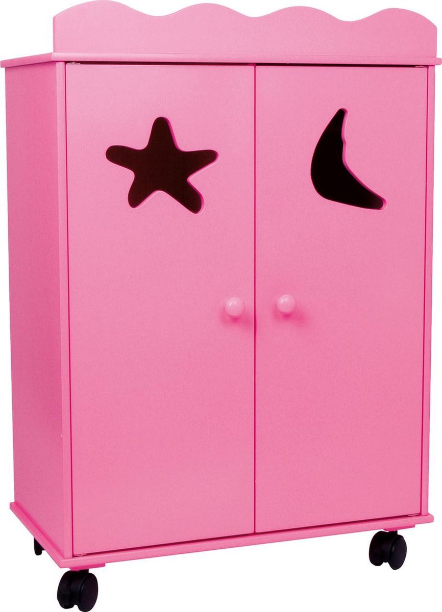 Small Foot Houten Klerenkast Voor Poppen 46x25x66 Cm - Roze