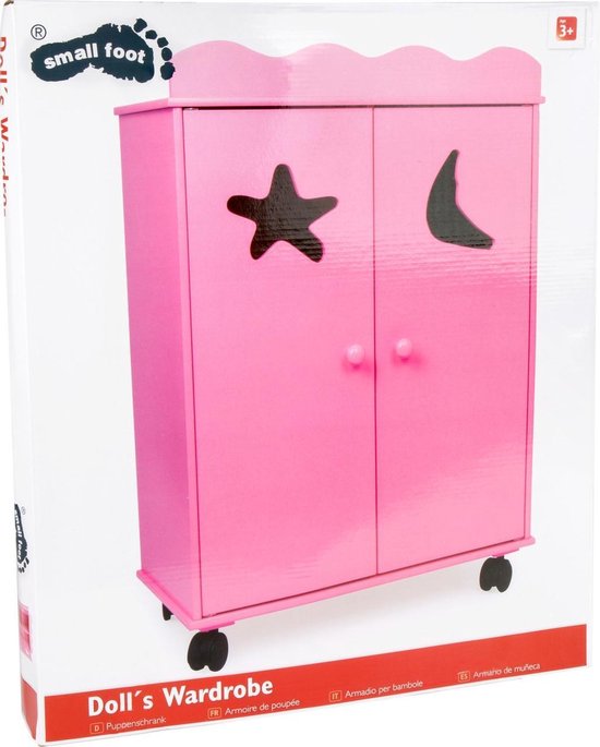 Small Foot Houten Klerenkast Voor Poppen 46x25x66 Cm - Roze