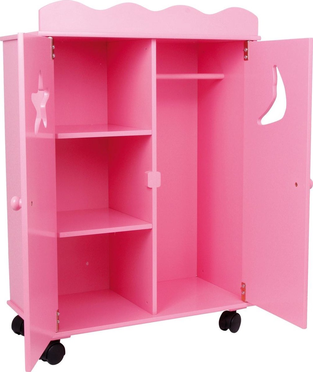Small Foot Houten Klerenkast Voor Poppen 46x25x66 Cm - Roze