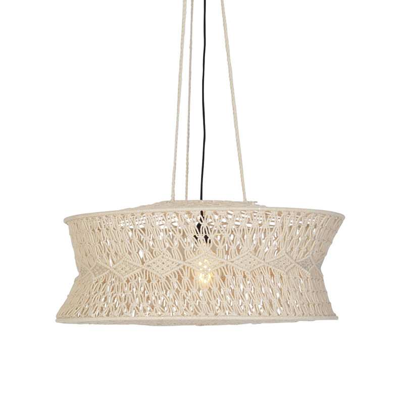 QAZQA Oosterse hanglamp grijs 70 cm - Leonard