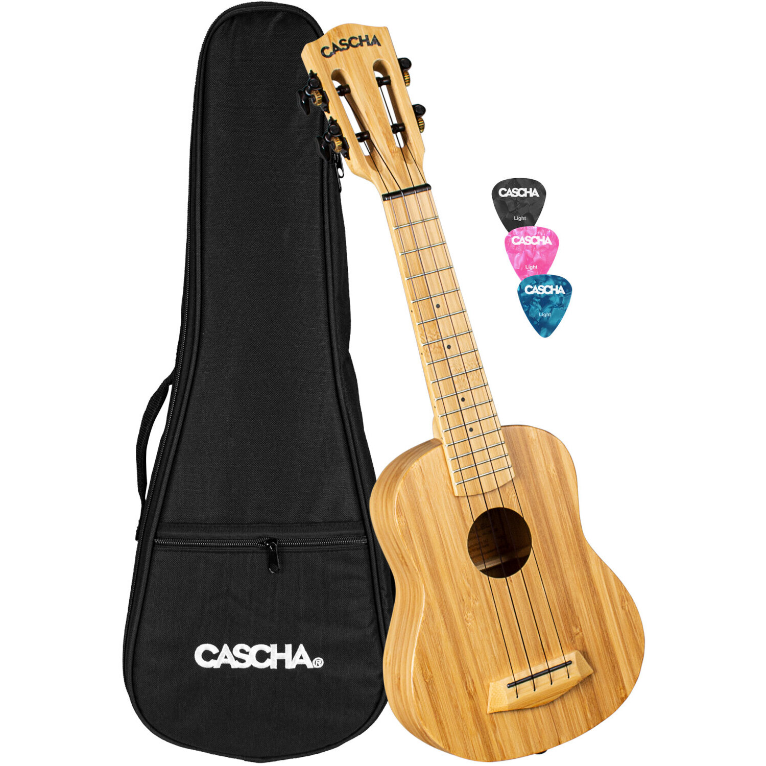 Cascha HH 2312 Bamboo Natural sopraan ukelele set