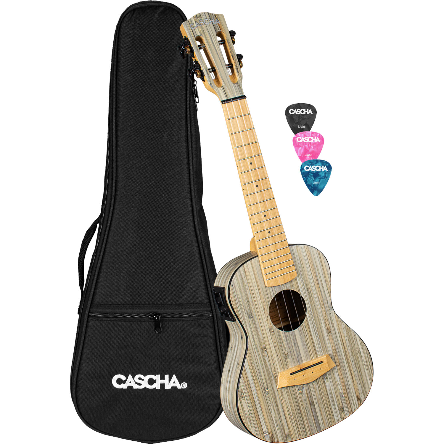 Cascha HH 2316E Bamboo Graphite E/A concert ukelele set