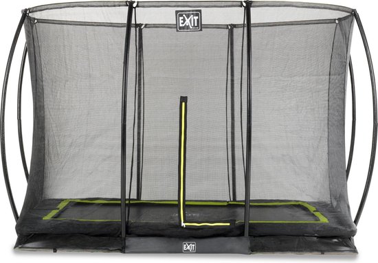 EXIT Toys Silhouette Verlaagde Trampoline Met Veiligheidsnet Rechthoekig - 214 X 305 Cm - - Zwart