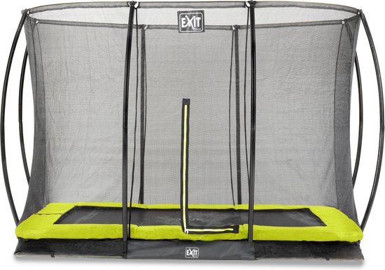 EXIT Toys Silhouette Verlaagde Trampoline Met Veiligheidsnet Rechthoekig - 214 X 305 Cm - Lime - Groen