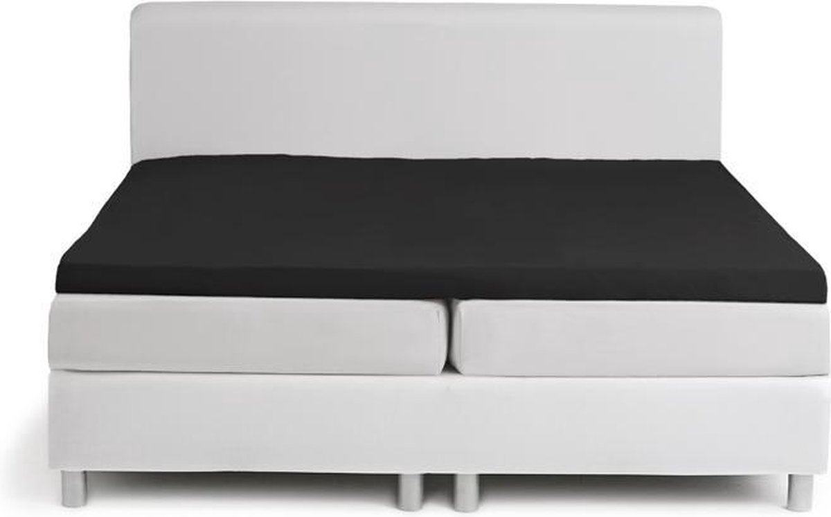 Damai Multiform Double Jersey Topper Hoeslaken-180 X 200/210 Cm - Zwart