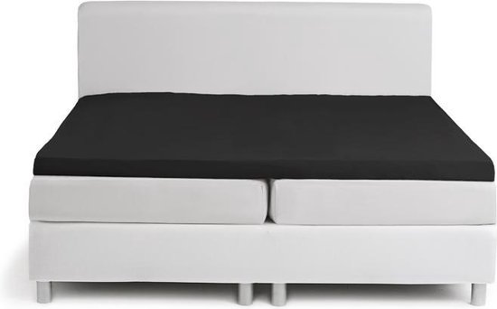 Damai Multiform Double Jersey Topper Hoeslaken-180 X 200/210 Cm - Zwart