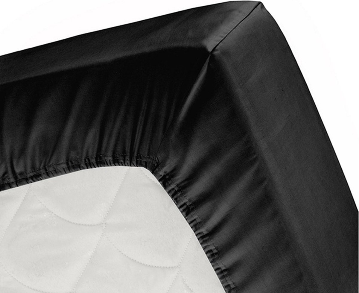 Damai Multiform Double Jersey Topper Hoeslaken-180 X 200/210 Cm - Zwart