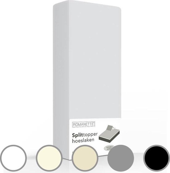Romanette Double Jersey Splittopper Hoeslaken Ivoor-180 X 200/210/220 Cm