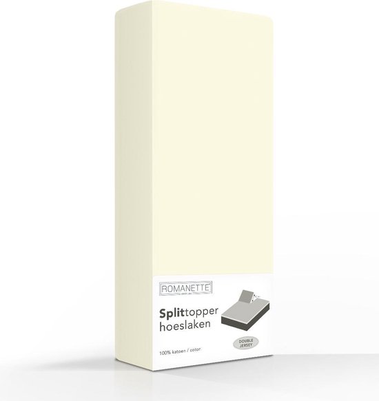 Romanette Double Jersey Splittopper Hoeslaken Ivoor-180 X 200/210/220 Cm