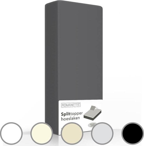 Romanette Double Jersey Splittopper Hoeslaken Ivoor-180 X 200/210/220 Cm