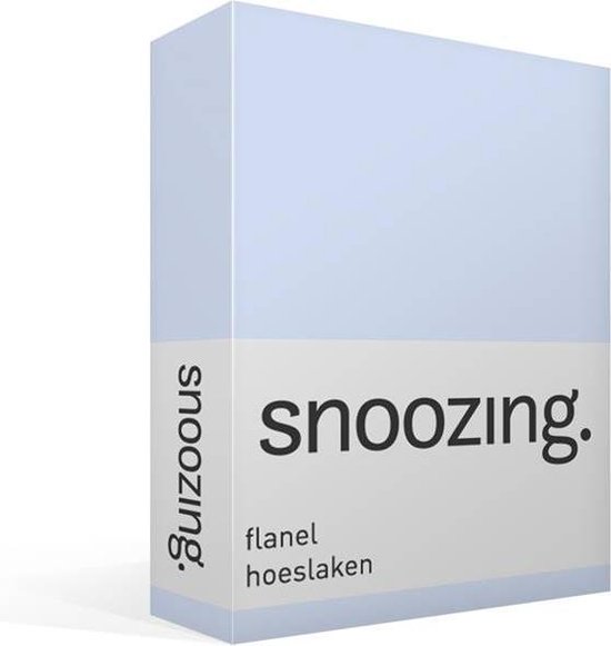 Snoozing Flanel Hoeslaken - 100% Geruwde Flanel-katoen - Lits-jumeaux (160x210/220 Cm) - Hemel - Blauw