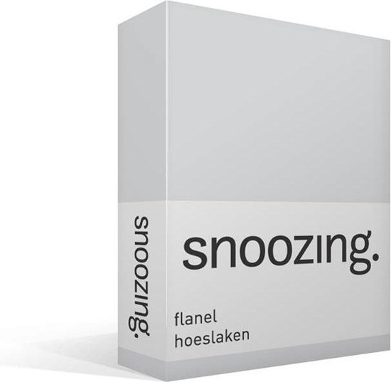 Snoozing Flanel Hoeslaken - 100% Geruwde Flanel-katoen - Lits-jumeaux (200x210/220 Cm) - - Grijs
