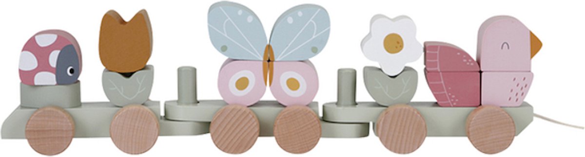 Tiamo Little Dutch Blokkentrein Flowers & Butterflies