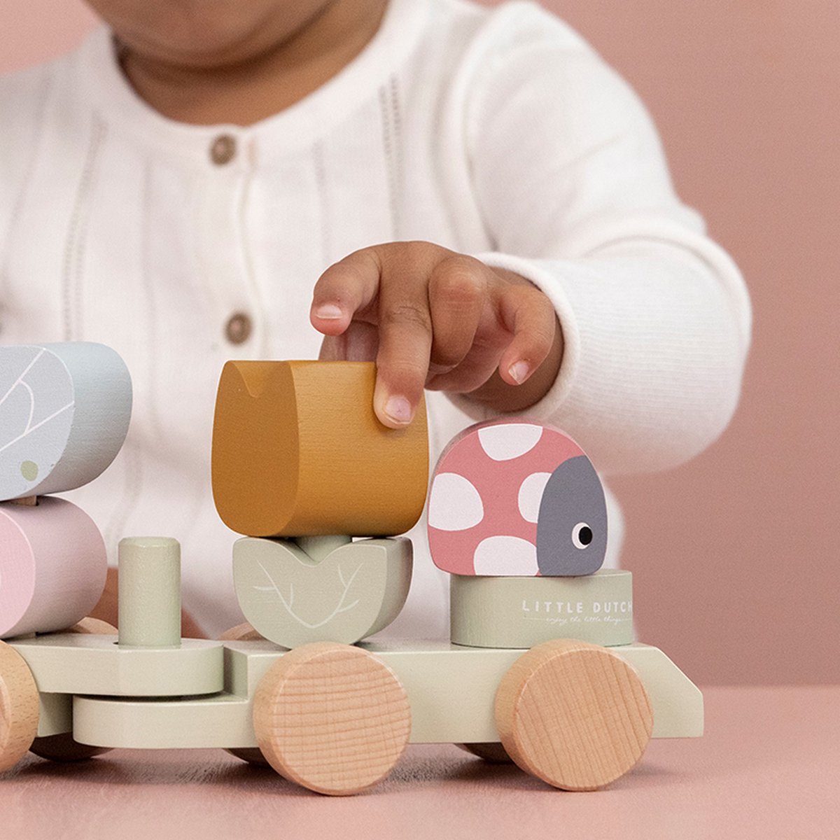 Tiamo Little Dutch Blokkentrein Flowers & Butterflies