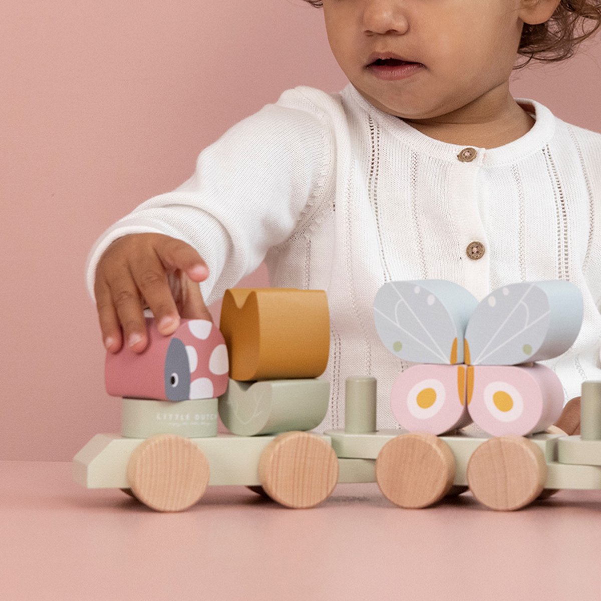 Tiamo Little Dutch Blokkentrein Flowers & Butterflies
