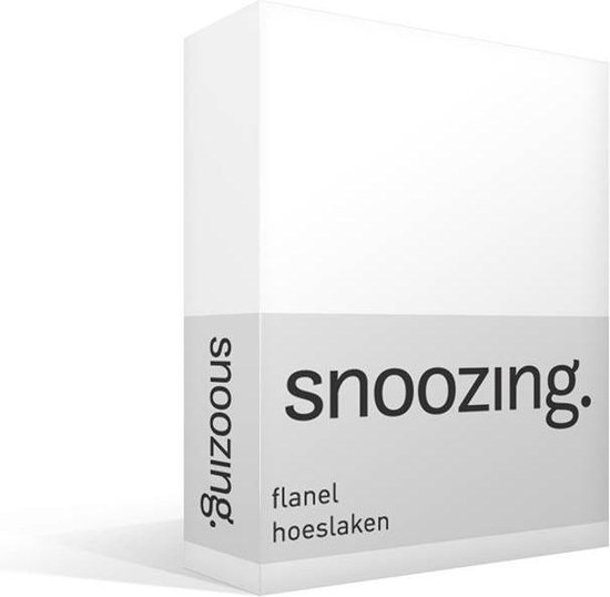 Snoozing Flanel Hoeslaken - 100% Geruwde Flanel-katoen - Lits-jumeaux (180x210/220 Cm) - - Wit