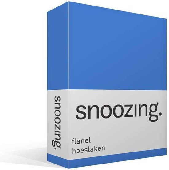 Snoozing Flanel Hoeslaken - 100% Geruwde Flanel-katoen - Lits-jumeaux (160x210/220 Cm) - Meermin - Blauw