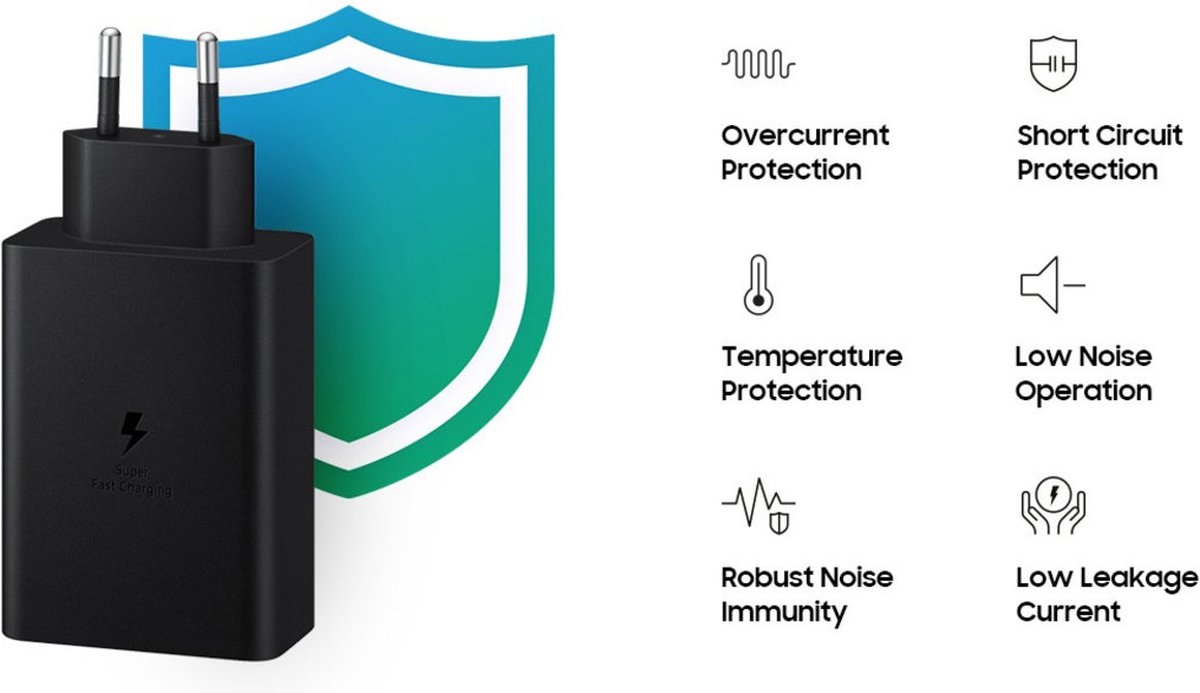 Samsung 65W Power Adapter Trio - Zwart
