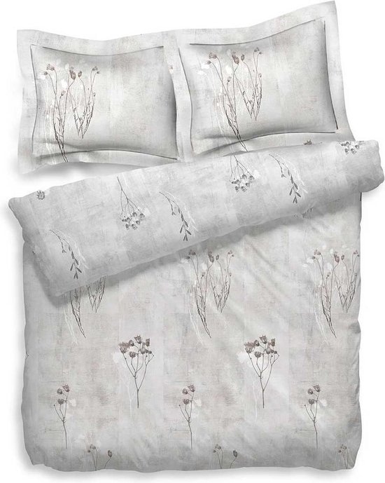 Heckett & Lane Minerva Dekbedovertrek - Lits-jumeaux (260x200/220 Cm + 2 Slopen) - Pu - Naturel - Grijs