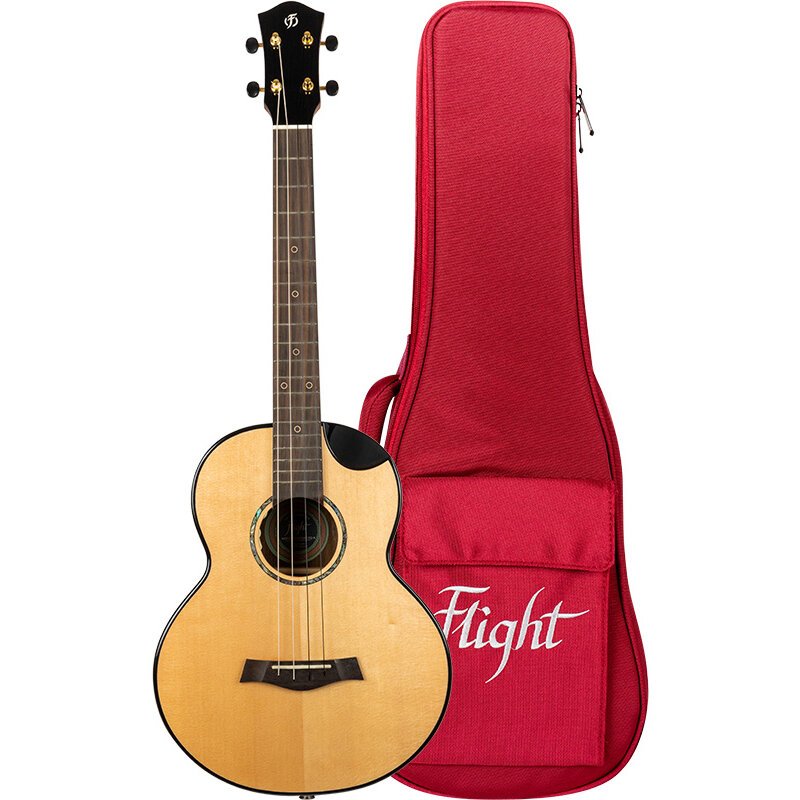 Flight Princess Series Aurora Baritone Natural elektrisch-akoestische solid top bariton ukelele met gigbag