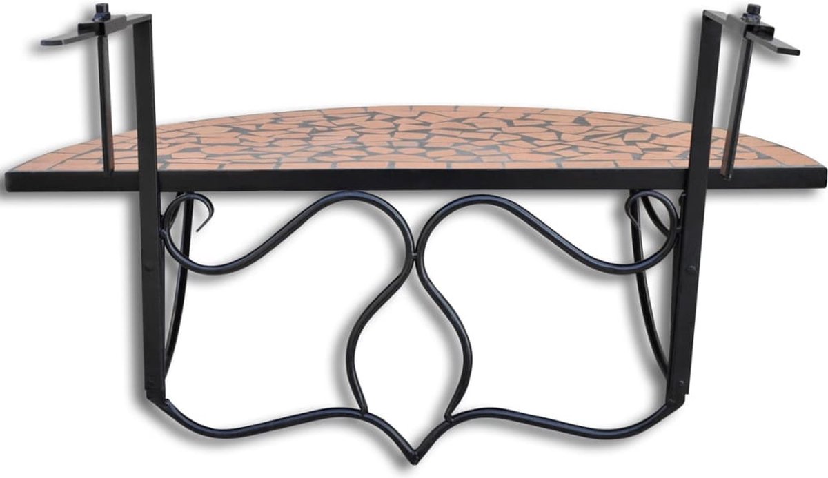 Vidaxl Balkontafel Hangend Mozaïek Terracotta Half-rond - Bruin