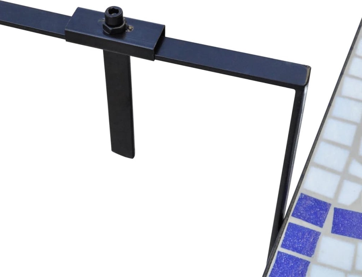 Vidaxl Balkontafel Hangend Mozaïek-wit Half-rond - Blauw