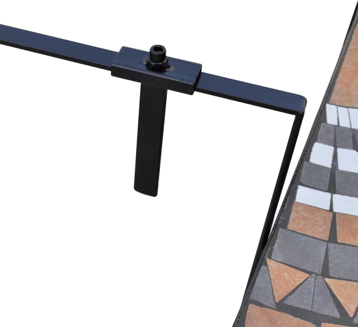 Vidaxl Balkontafel Hangend Mozaïek Terracotta-wit Half-rond - Bruin