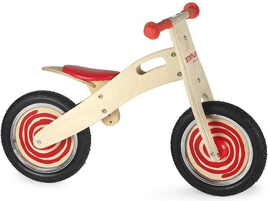 Simply for Kids Balance Bike Houten Loopfiets Junior - Rood