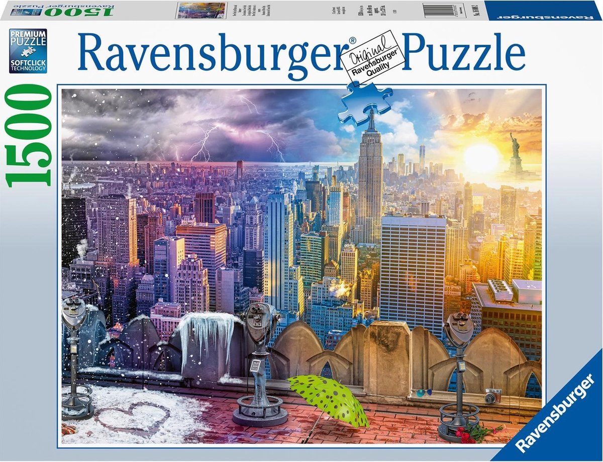 Ravensburger Puzzel New York Skyline Dag-Nacht 1500 Stukjes