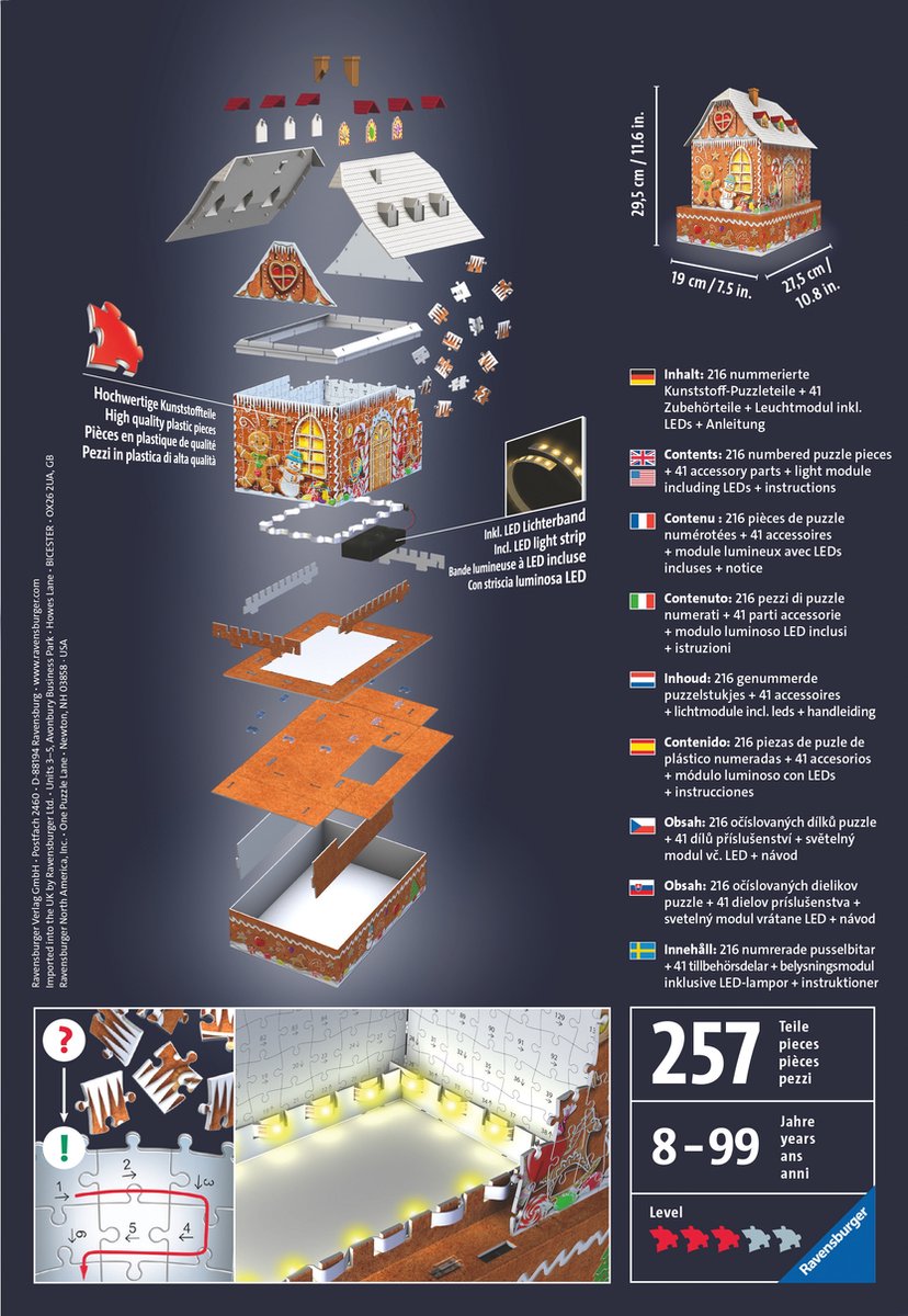 Ravensburger Puzzel 3D Gingerbread House Nacht